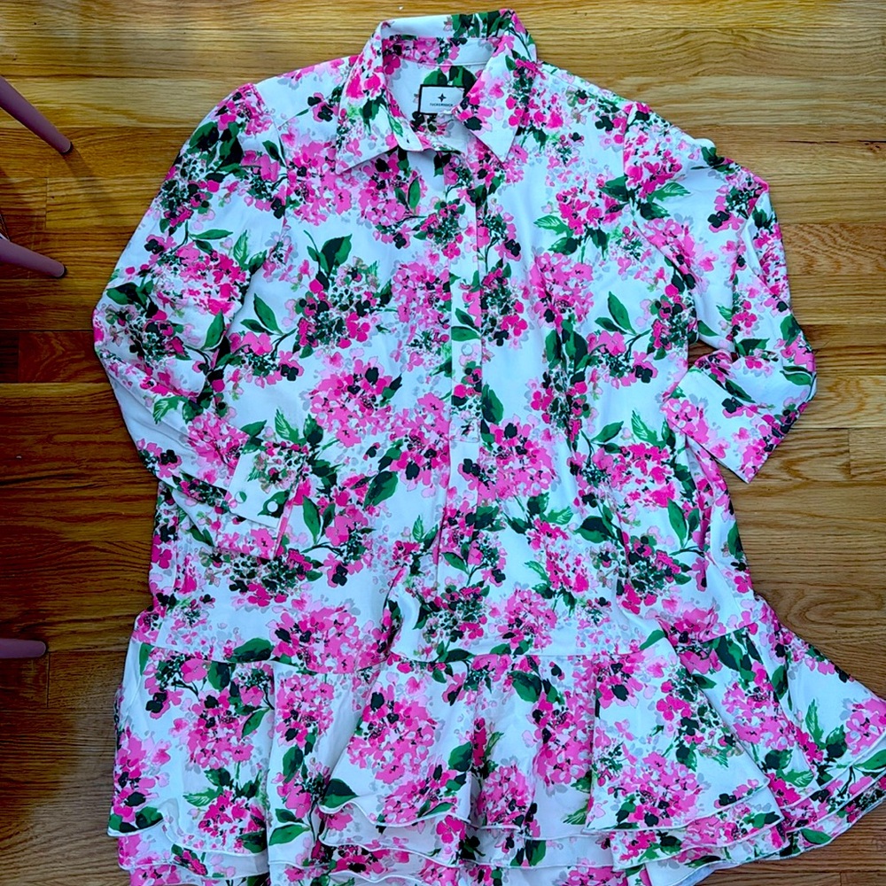 Gossamer Pink Hydrangea Callahan Shirt Dress Size XL *Worn Once*